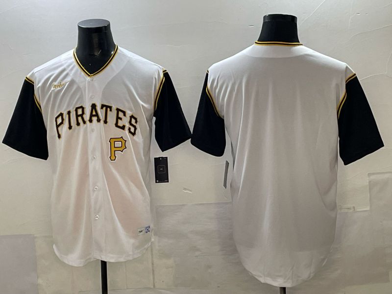 Men Pittsburgh Pirates Blank White Throwback Nike MLB 2025 Jersey 04->pittsburgh pirates->MLB Jersey